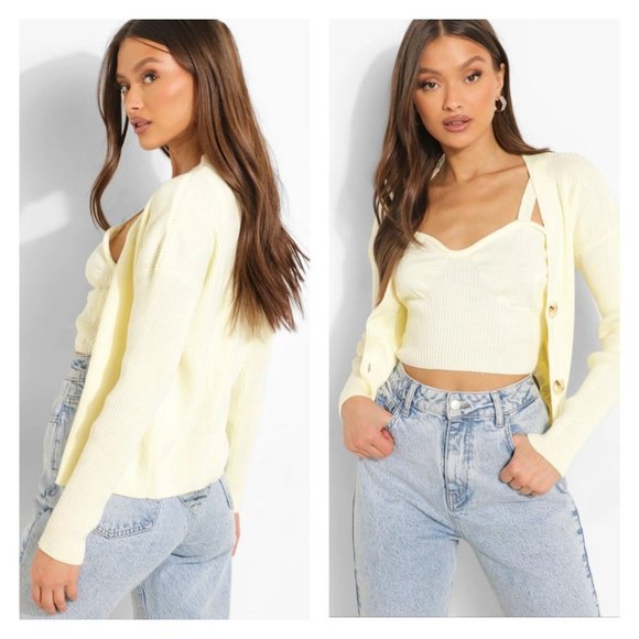 Boohoo Cream Cardigan Sweater - Picture 2 of 9